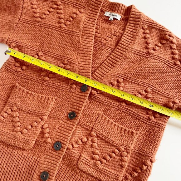• Madewell Burnt Orange Popcorn Cardigan Sweater • - Picture 6 of 8